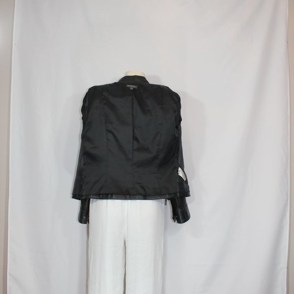 Classiques  Entier 100%  Leather Black Women Lined Zipper Clastic  Jacket size M - Picture 4 of 6